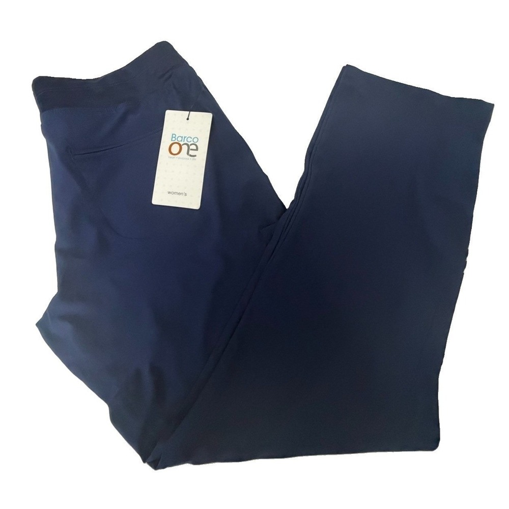 BARCO One 5205 4 Pkt Knit Waist Seamed Pant Indigo Size M Petite New - Picture 3 of 15
